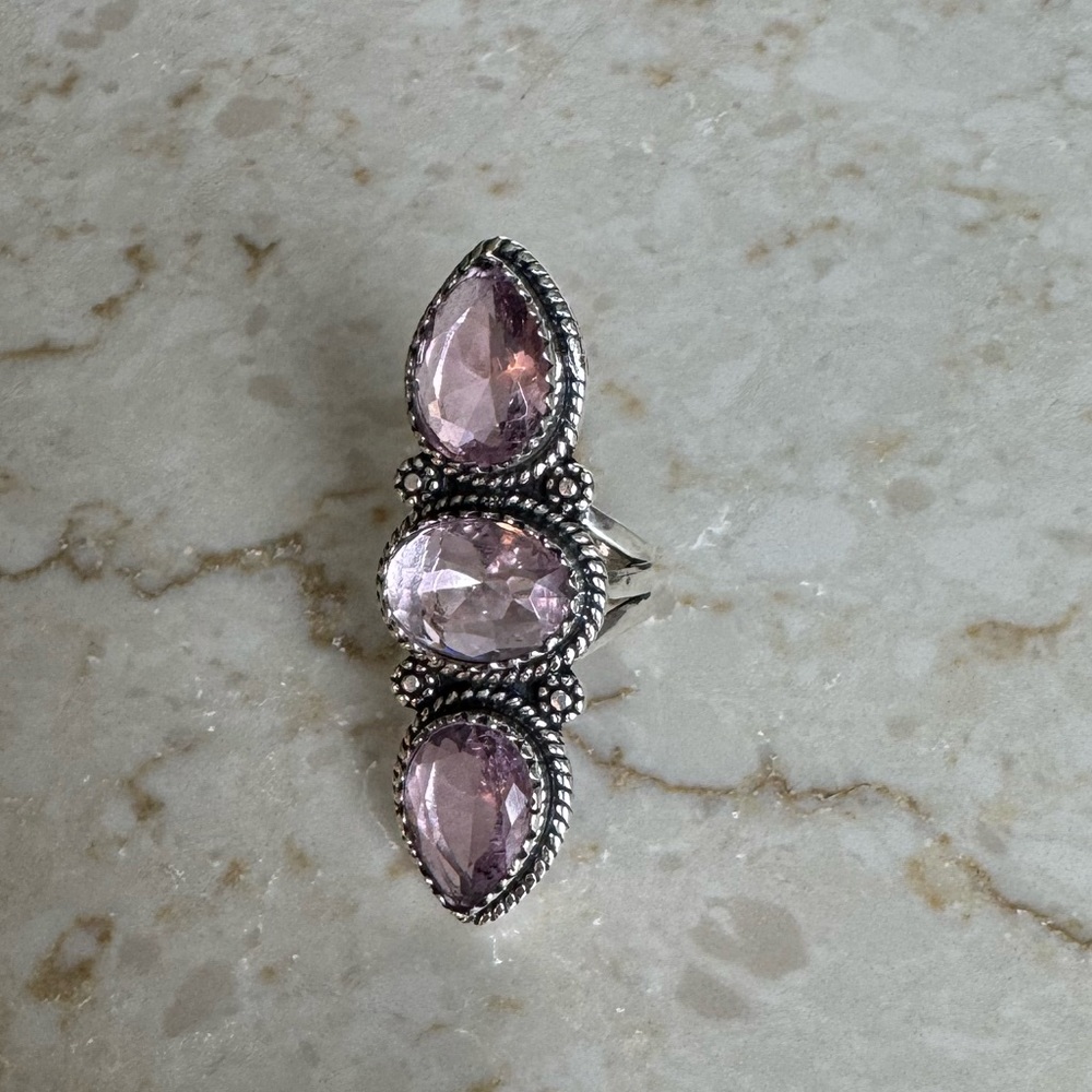 NWOT Sundance Wildflower Embrace Ring, Pink Kunzite, Sterling Silver - Picture 3 of 9